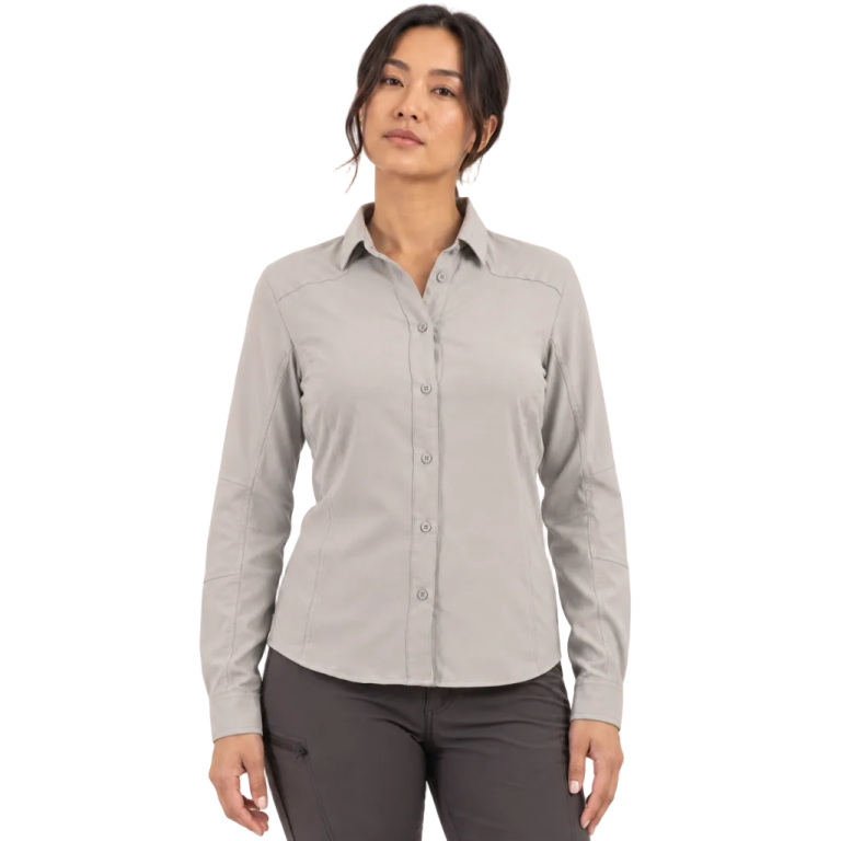 Camisa Antiácida Oxwear New Carajás Mujer Manga Larga Gris