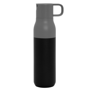 Botella térmica con dos tapas rolling top 500 ml Gris + Negro