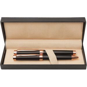 Set de boligrafo y roller cobra tinta azul Negro