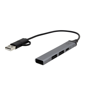 Adaptador hub multipuerto hamel Gris