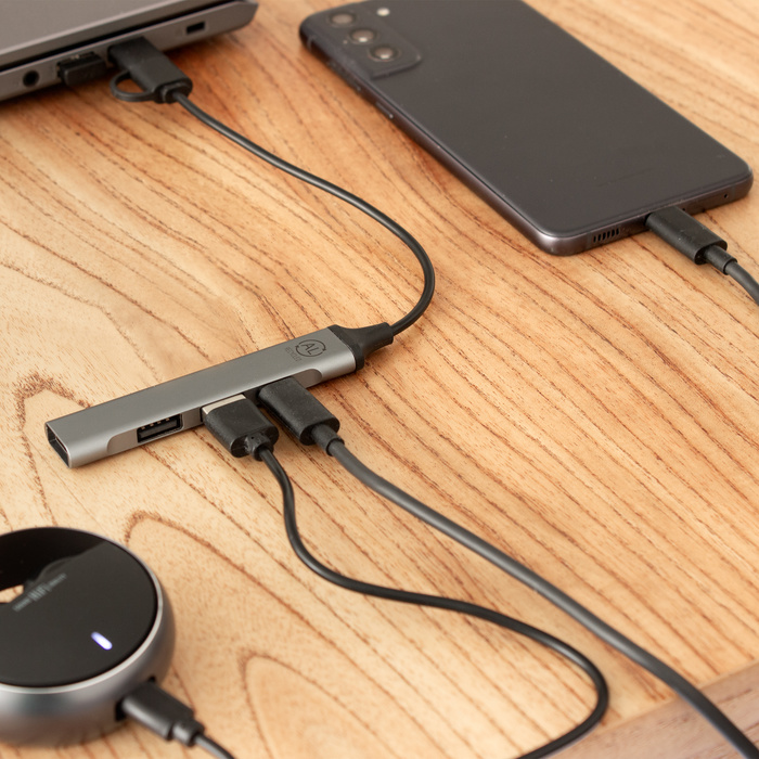 Adaptador hub multipuerto hamel Gris