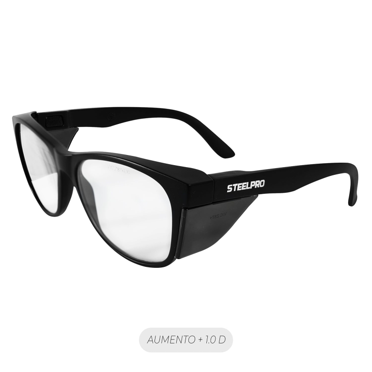 Lente de Seguridad Safeblack Claro Full Reader +1.0D Steelpro